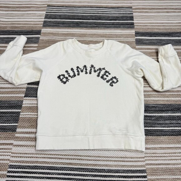 MOTHER The Square Bummer Sweatshirt Crewneck Pullover Ivory Cream Size Small - Picture 2 of 13